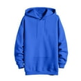 thumbnail image 6 of Momasggi Men's Graphic Hoodies Oversized Drawstring Long Sleeve Hooded Sweatshirt Warm Winter Hoodie with Pockets Blue 3XL, 6 of 8