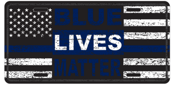 Police Lives Matter Thin Blue Line Cop 6"x12" Aluminum License Plate Tag 