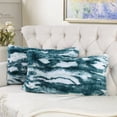 thumbnail image 7 of Home Soft Things Jacquard Faux Fur 2 Piece Throw Pillow Cover Set - Deep Teal - 14" x 26", 7 of 7