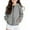 Gray, variant on Girls Fleece Hooded Sweatshirt Kids Zip Up Jacket Warm Pullover With Straight Sleeves Casual Outerwear For Teen Kids Winter Warm Hoodies