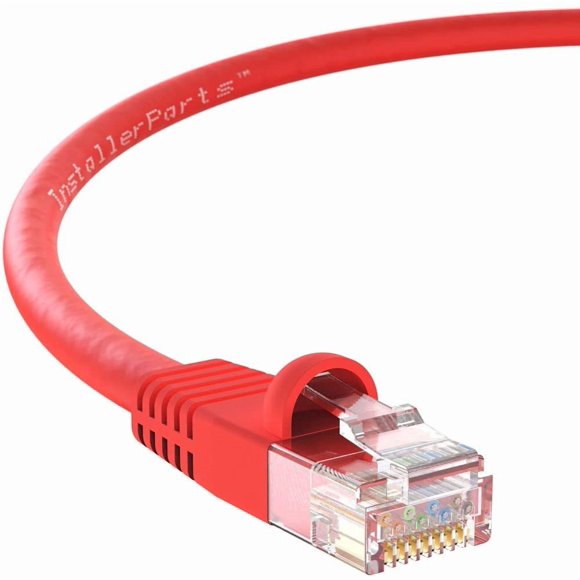 Piezas de instalación de cables Cat6 con arranque UTP de 1,2 m, color rojo, paquete de 10