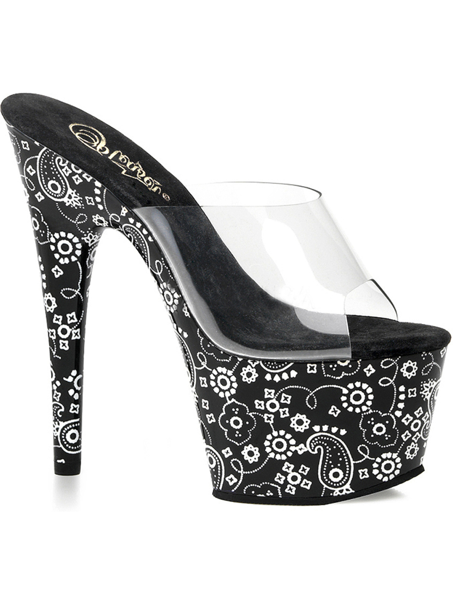 black bandana platform heels