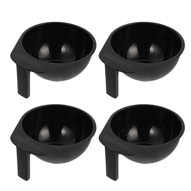 Miangastore Bol de Coiffure en Plastique Noir avec Poignée pour la Maison 4 Pcs