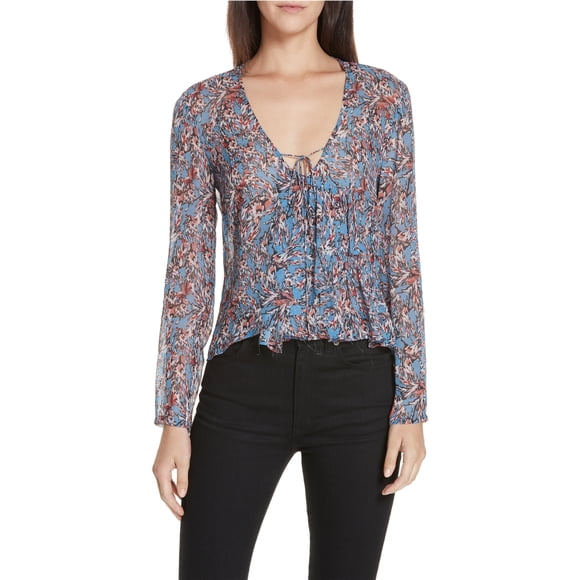 IRO Womens Gosh Peasant Blouse blue 38