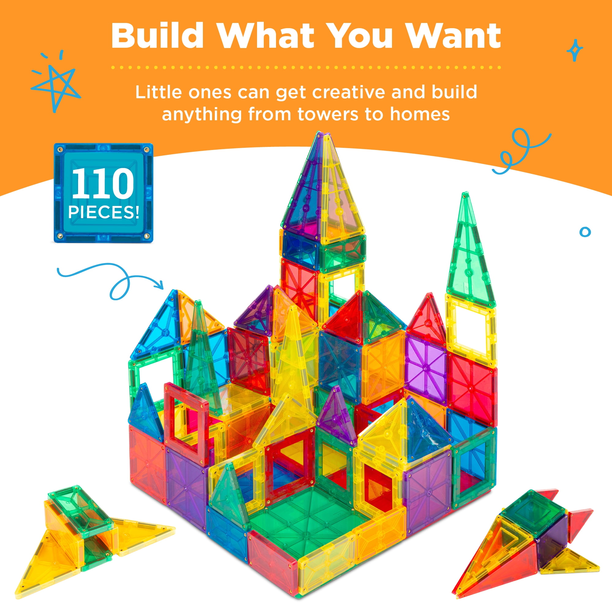 48-116PCS Kids Magnetic Building Blocks Tiles Educational Set Construction Toys 