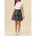 thumbnail image 6 of INSPIRE CHIC Women's Skirt Plaid Pleated Tartan Overall Elastic Waist Suspender Mini Skirt XL Black, 6 of 9