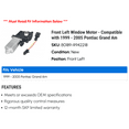 thumbnail image 2 of Front Left Window Motor - Compatible with 1999 - 2005 Pontiac Grand Am 2000 2001 2002 2003 2004, 2 of 2