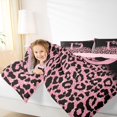 thumbnail image 3 of Erosebridal Initial Alphabet D Queen Comforter Set,Wild Cheetah Print Kids Pink Bowknot Bedding Comforter Set For Leopard Lovers,Reversible pink,3-Piece, 3 of 7