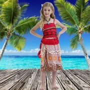 Jurebecia Princess Dress for Girls Adventure Outfit Costume Two-Pieces Crop Top Skirt Set Halloween Christmas Cosplay Clothes Age 8(7-8Years)
