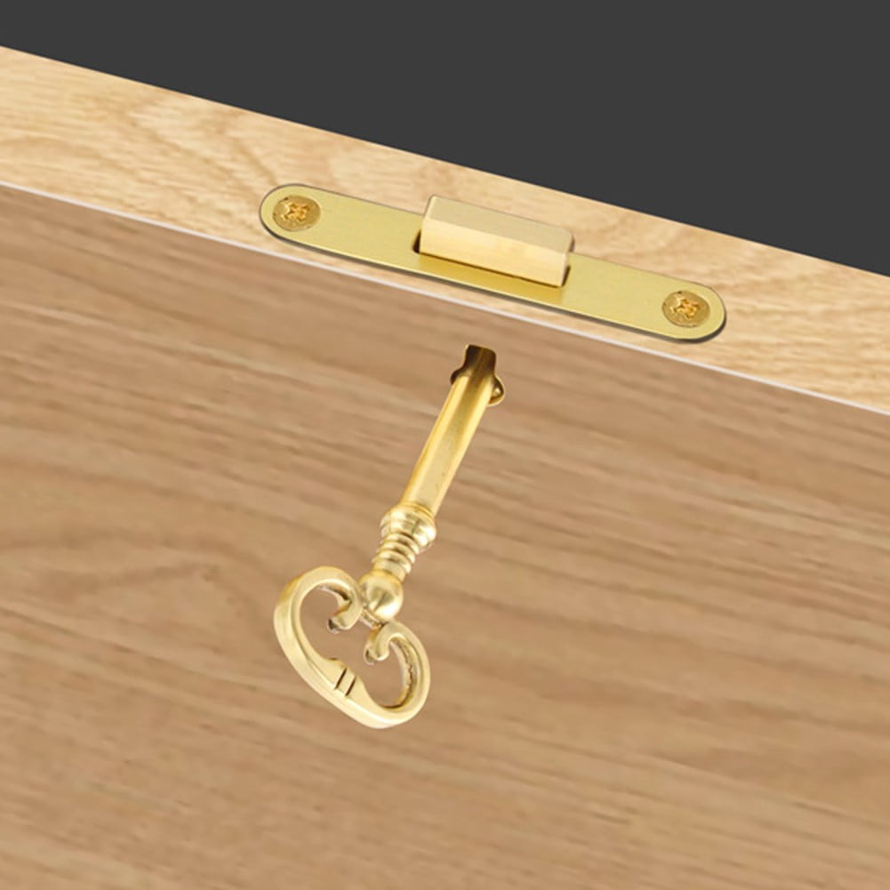 RichLink Vintage Brass Drawer Lock for Durable Antique Style Cabinet Hardware for Smooth,Gold