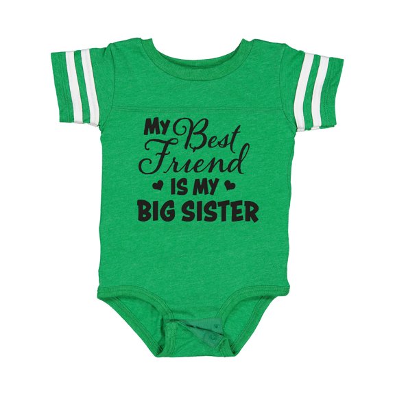 Inktastic My Best Friend is My Big Sister with Hearts Boys or Girls Baby Bodysuit