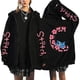 thumbnail image 1 of Sudaderas de los 90 Sudaderas con capucha con cremallera para mujer Sudadera con capucha con letras lindas de Disney Lilo & Stitch Chaquetas con cremallera Ropa de calle para, 1 of 1