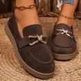 thumbnail image 6 of ShiShine Womens Round Toe Loafers Rhinestone Buckle Slip On Casual Comfortable Work Shoes, 6 of 9