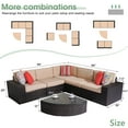 thumbnail image 6 of CozyHom 6 Pieces Outdoor Patio Furniture Sets Wicker Sofa Sectional, All Weather L Shaped Outdoor Furniture With Coffee Table&Cushion, Khaki, 6 of 15