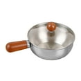 thumbnail image 2 of Stainless Steel Butter Warmer Milk Pot Nonstick Saucepan with Wood Handle for Small Apartments Office Use, 2 of 9