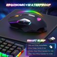 thumbnail image 2 of Ratón inalámbrico para juegos de 2,4 G, recargable, XG502, 600 mAh de vida útil ultralarga, 7 luces RGB, 2400 DPI, ahorro de energía inteligente, clic silencioso (negro), 2 of 5