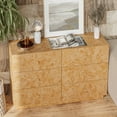 thumbnail image 5 of COZAYH Modern 6 Drawer Dresser with Burl Finish, Wide Wood Chest of Drawers Clothes Organizer, Stylish Large Storage Cabinet for Bedroom or Entryway, 5 of 7