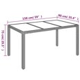 thumbnail image 4 of vidaXL Garden Table with Glass Top Grey 150x90x75 cm Poly Rattan, 4 of 4