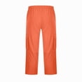 thumbnail image 5 of HKYNLAG Mens Cargo Shorts Long Capri Below The Knee Shorts 3/4 Length Relaxed Fit Long Shorts with Pockets Saffron 4XL, 5 of 6