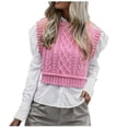 thumbnail image 2 of Ladies Knitted Fashion All- Vest Pullover Casual Sleeveless Solid Color Sweater Long Sweater Duster Fuzzy Cardigan Sweater Cardigan for Women Open Front Long Sleeve Girls plus Size Winter Coats 3 Laye, 2 of 4