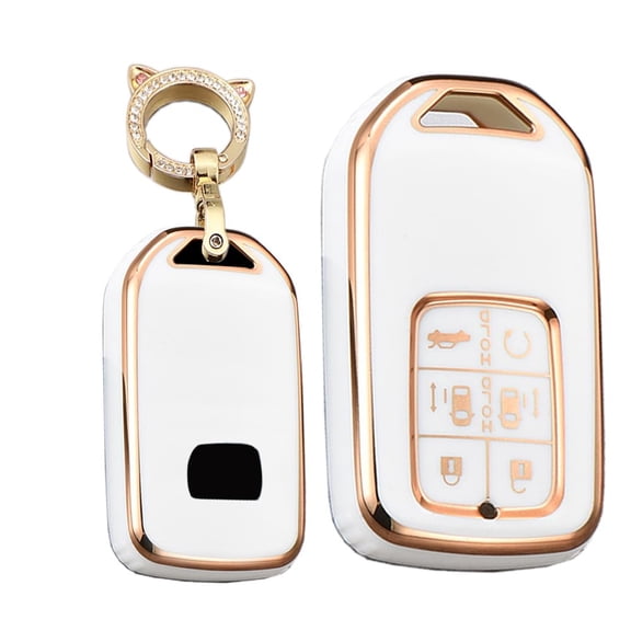 6 Button Key Fob Cover Protector Fit for Honda Odyssey Freed Elysion Soft TPU Keyless Full Protection Key Case Shell Holder with Keychain