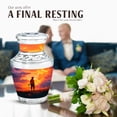 thumbnail image 4 of JAGASY Firefighter Funeral Urns for Ashes Keepsake, Orange Small Urn for Ashes Adult Male, Orange Clouds Decorative Urns for Daughter, Mini Memorial Cremation Urn for Son, (3 Inch), 4 of 7