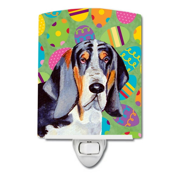 Basset Hound Easter Eggtravaganza Ceramic Night Light