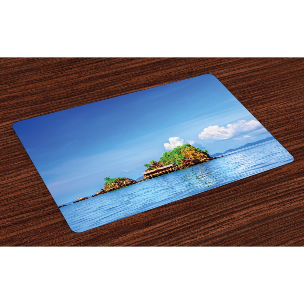 Island Placemats Set of 4 Photo of Tropic Islands in the Pacific Sea
