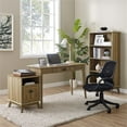thumbnail image 5 of Eden Home Wood Computer/Writing Desk with Drawer in Gold Oak, 5 of 5