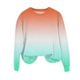 thumbnail image 5 of Teen Girls Sweatshirt Cute Gradient Printed Long Sleeves Sweatshirts Casual Crew Neck Fall Winter Pullover Tops Clothes Casual Comfy Fleece Jumper School Warm Girl Coat, 5 of 7