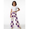 thumbnail image 3 of 5-6Y Girls Colored Flared Pants Digital Print Trousers Slim-Fit Wide Leg Flare for Spring Summer Autumn, 3 of 6