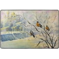 thumbnail image 4 of SKYSONIC Vintage Winter Birds Non-Slip Area Rug, Winter Snow Floor Carpet Comfort Floor Mats Decor for Indoor Front Porch Living Room Bedroom Kitchen, 36"x24", 4 of 5