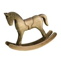 Rocking Horse Statue Wooden Sculpture Home Decoration Vintage Style for Living Room TV Stand Desktop