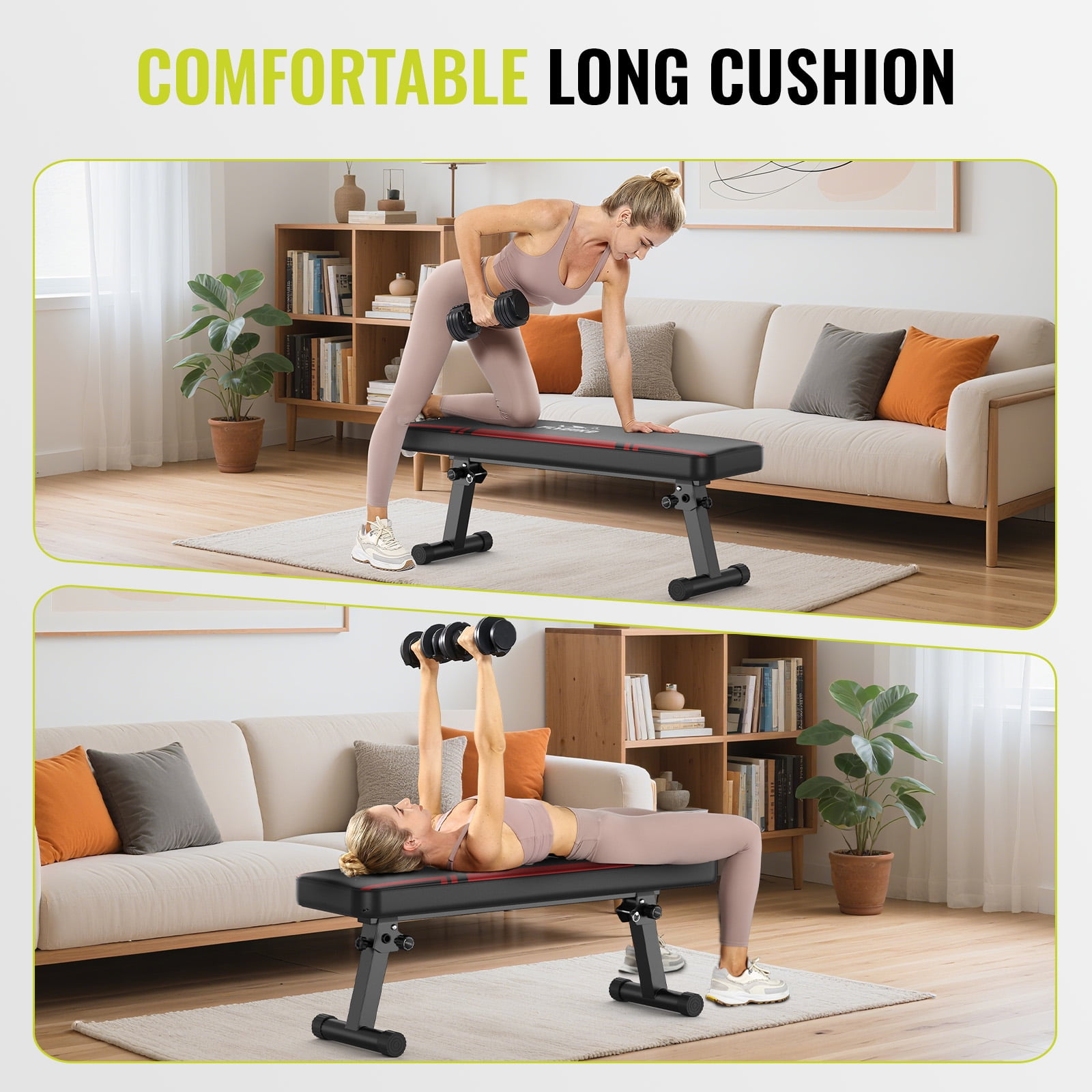 Flybird Adjustable Gym Weight Bench Portable Heavy Duty Workout Bench with 1000lbs Capacity