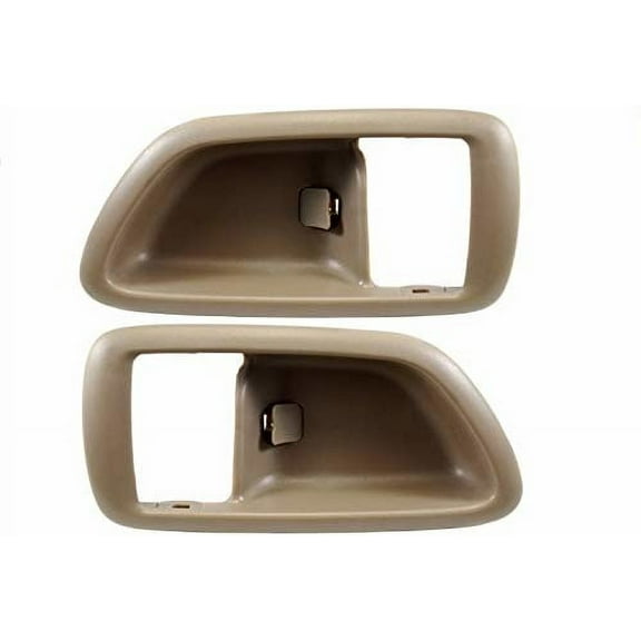 PT Auto Warehouse TO-2901E-2DP - Inner Interior Inside Door Handle Bezel/Trim, Beige (Fawn) - Left/Right Pair Fits select: 2005-2006 TOYOTA TUNDRA, 2000-2004 TOYOTA AVALON