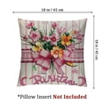 thumbnail image 4 of nygtbtfer Throw Pillow Covers Gifts for Women Men Cushion Case Happy Quotes Mother’s Day Pink Stripe Vintage Flowers Pillowcase (Happy ) White, 4 of 7