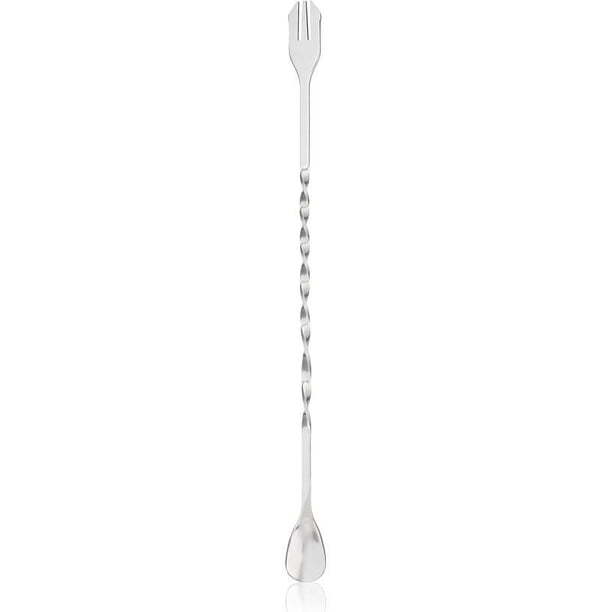 Cuchara de barra, cuchara para mezclar cócteles, cuchara para agitar, agitadores de bebidas, tenedor de fruta, 1 Uds., juego de barra de acero inoxidable, kit de barman, espiral de 10 pulgad
