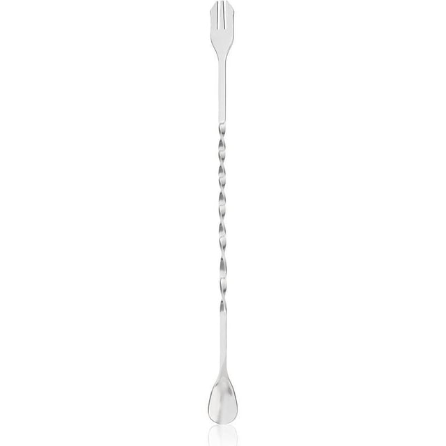 Cuchara de barra, cuchara para mezclar cócteles, cuchara para agitar, agitadores de bebidas, tenedor de fruta, 1 Uds., juego de barra de acero inoxidable, kit de barman, espiral de 10 pulgad