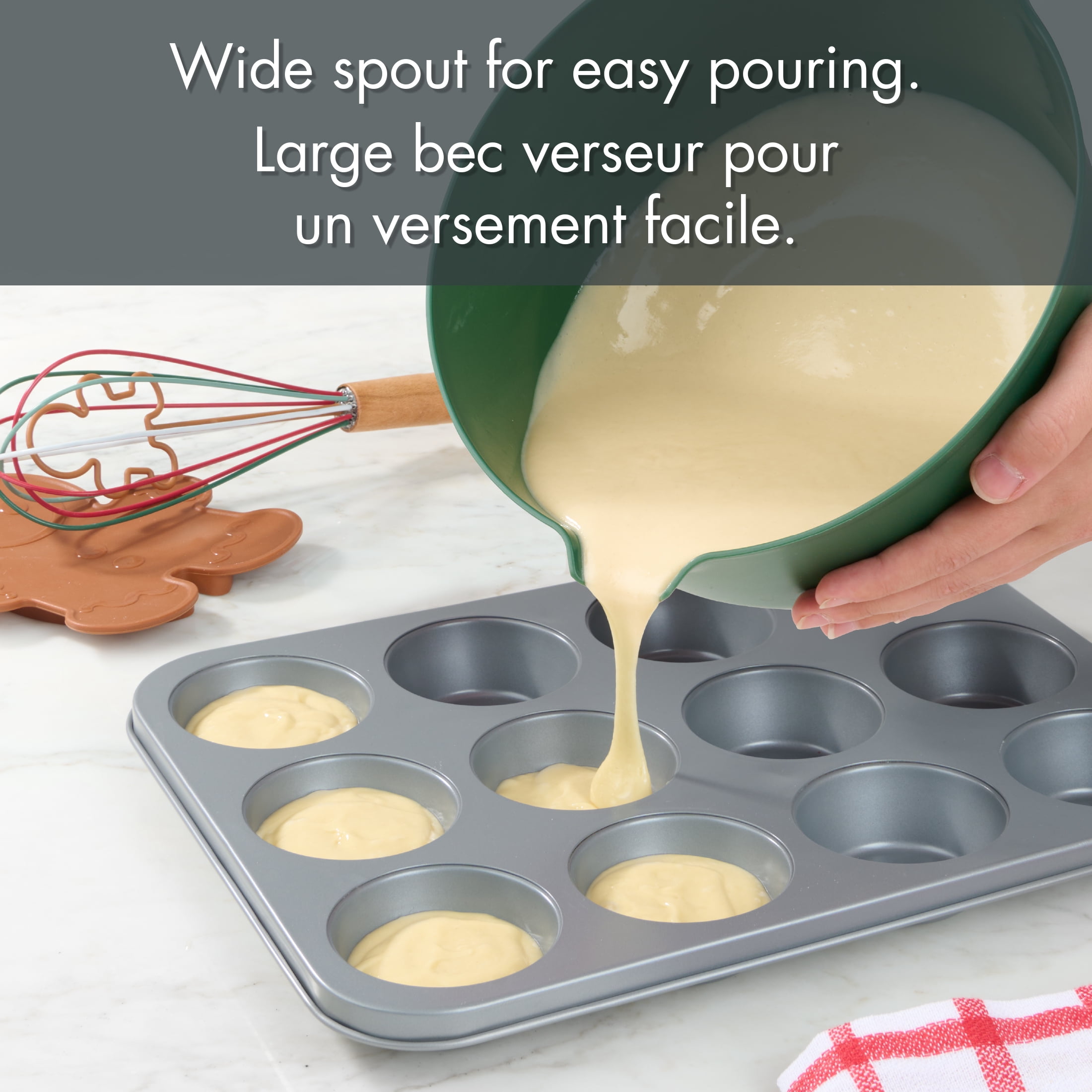 Holiday Time 3QT Kitchen Mixing Bowl, Green