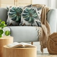 thumbnail image 5 of Ambesonne Monstera Throw Pillow Cover 2 Pack, Abstract Mid Century Art, 20", Fern Green Teal and Pale Grey, 5 of 7