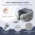 thumbnail image 5 of OGGDUJW Travel Neck Pillow with 100% Memory Foam, Cooling & Breathable Washable Cover, Travel Pillows for Airplanes, with Eye Mask, Earplugs & Bag (Grey), 5 of 8