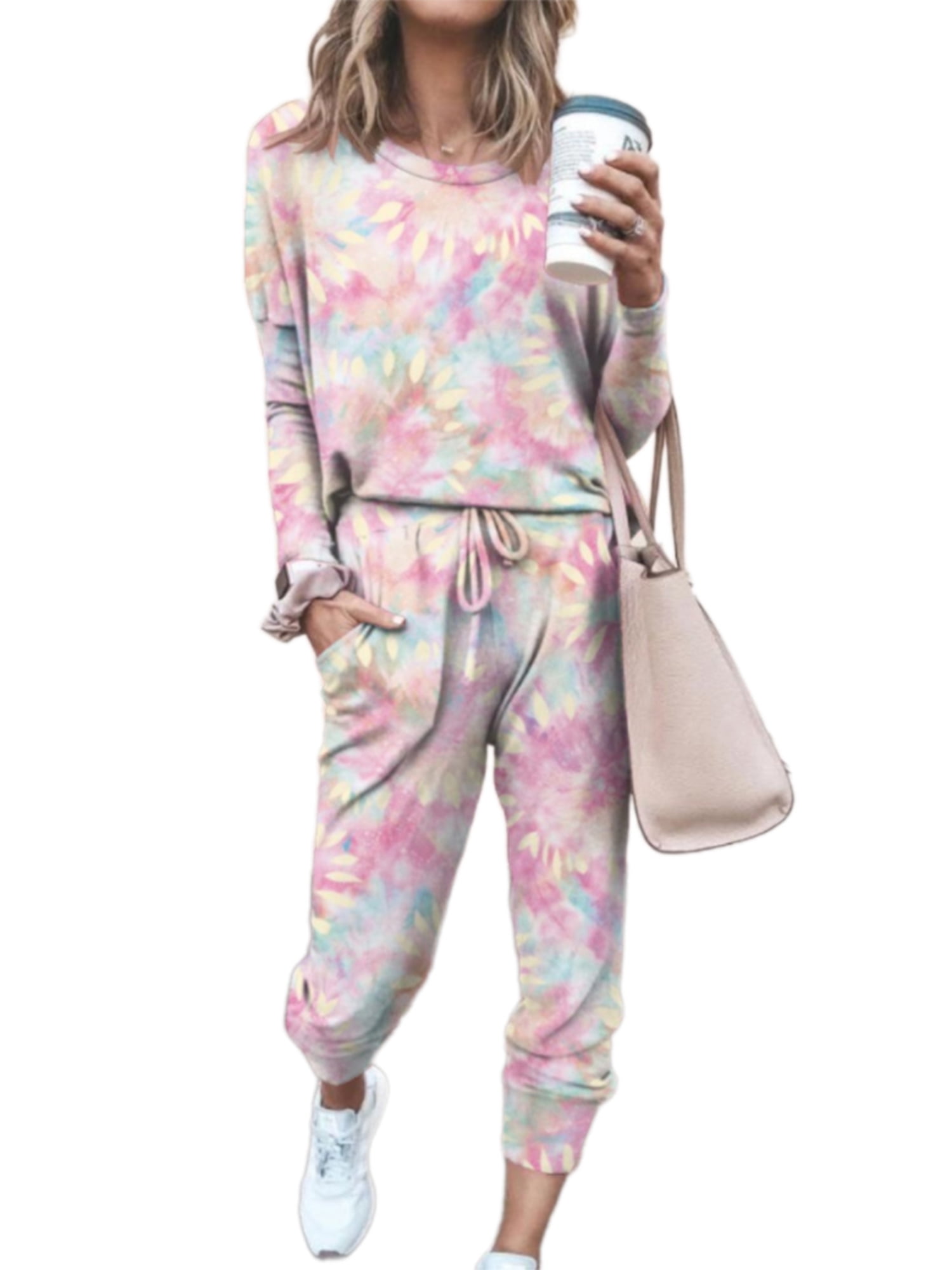 tie dye sweatsuit pink