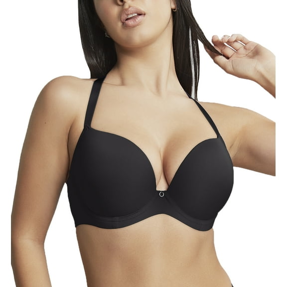 Cleo by Panache Faith Molded Plunge Underwire Bra (10666),36FF,Noir