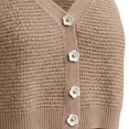 thumbnail image 6 of UACY Toddler Girls Knit Camisole Crop Top V Neck Button Front Textured Knit Tank Top Casual Sleeveless Vest for Kids ﻿ (Coffee, 5-6 Years), 6 of 7