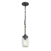 LNC Mason Jar Pendant Lights, Rustic Mini Pendant Lighting for Kitchen Island with Glass Shades