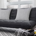 thumbnail image 4 of Ox Bay Hampton Set of 2 Gray/White Striped 18" x 18" Cotton Adult Decorative Feather Filled Pillow Set, 4 of 11
