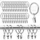 thumbnail image 1 of Estrela 30 Piezas Anillos de Cortina de Metal Anillos de Cortina con Clips, Cortina Cortina de Ducha Anillos Colgantes de Acero Inoxidable para Cortinas de Ducha de Puerta de Ventana, 32 mm de, 1 of 7