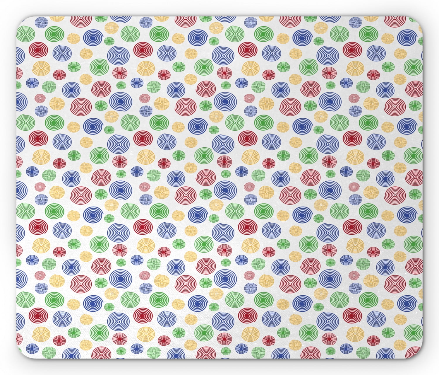 Retro Mouse Pad, Pattern with Various Size Colorful Simplistic Spirals ...
