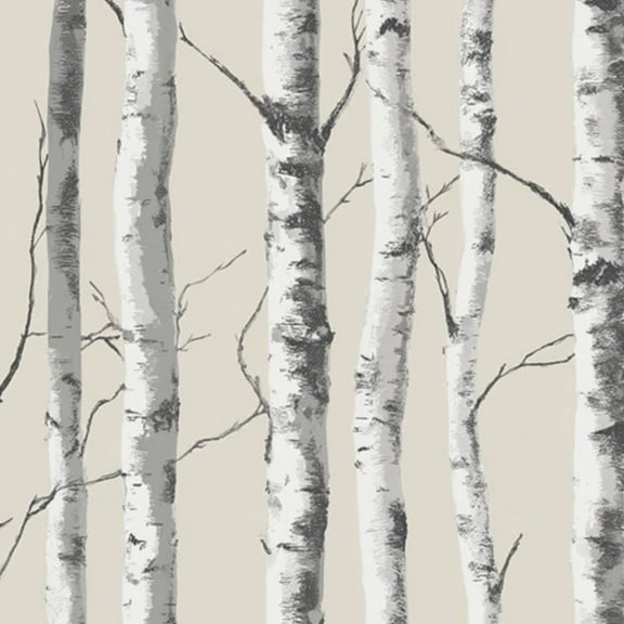 Boho Peel and Stick Wallpaper Birch Tree Forest Black White Wall Mural 17.7in x 9.8ft Self Adhesive Removable Wall Paper Renter Friendly Wallpaper for Nursery Bedroom Cabinets