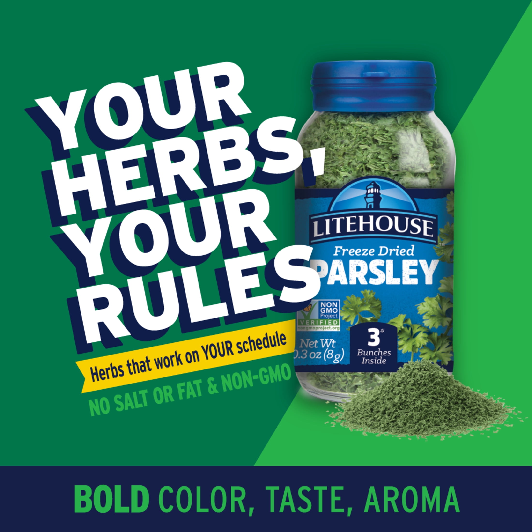 (3 pack) Litehouse® Parsley Freeze Dried Herbs 0.3 oz. Jar